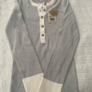 Faherty color block knit top